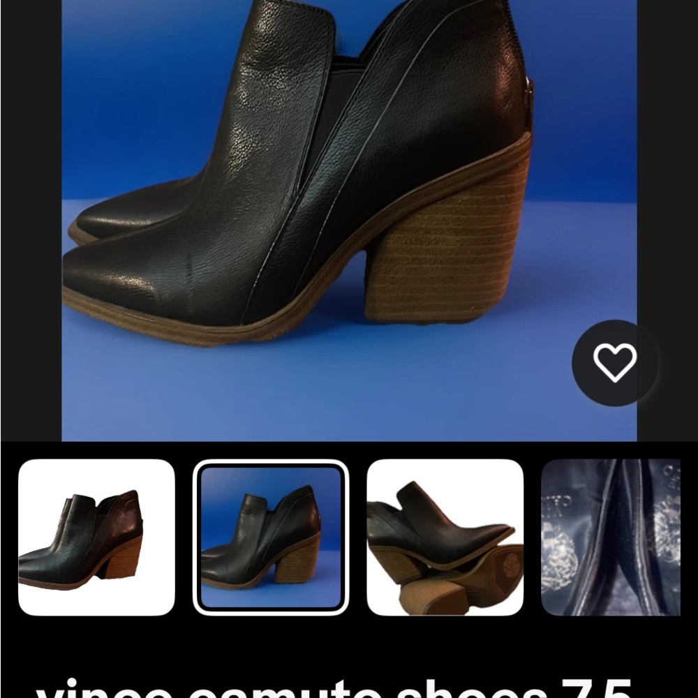 Vince Camuto Black and Brown Heeled Boots